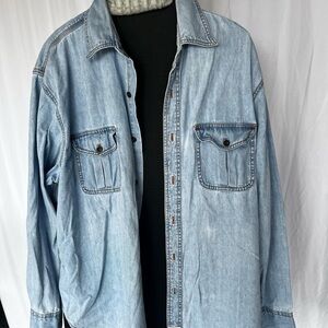 Signature by Levi Strauss Blue Casual Button Down Shirt vintage